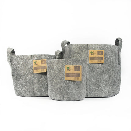 The Fabric Pot – Grey Round Pots