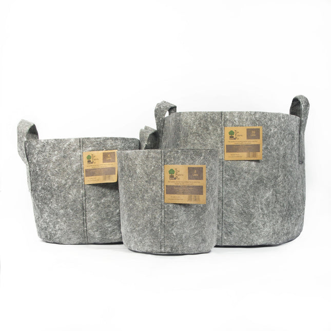 The Fabric Pot – Grey Round Pots